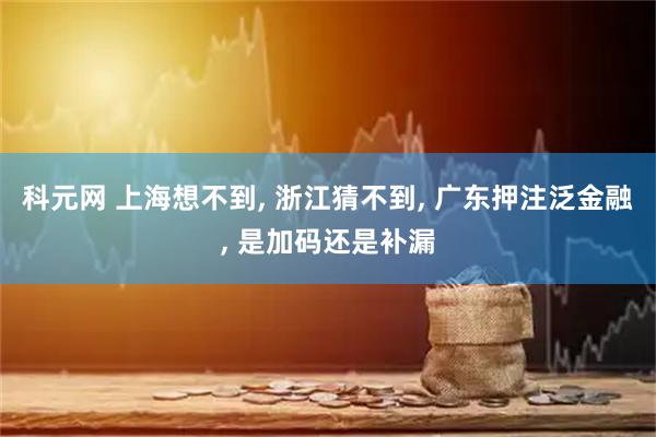 科元网 上海想不到, 浙江猜不到, 广东押注泛金融, 是加码还是补漏